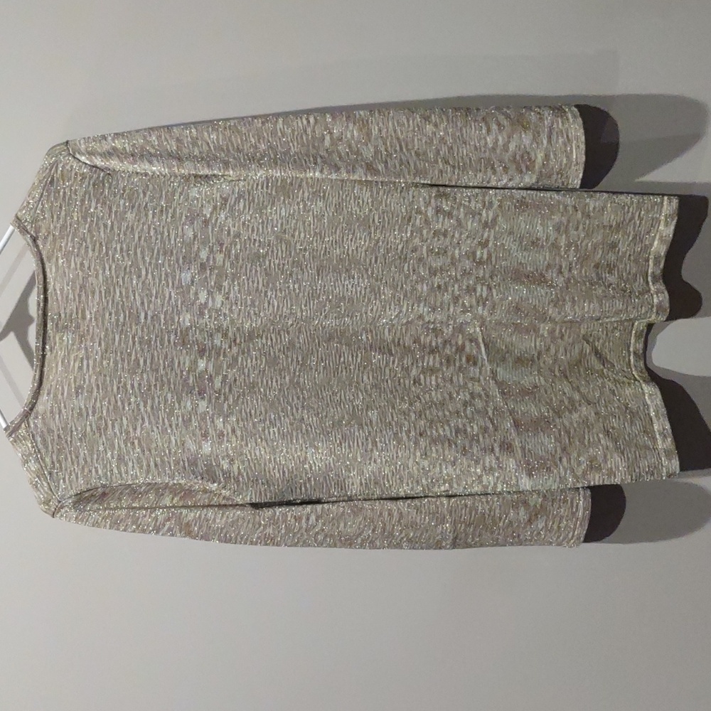 Gold With Shimmer Open Front Sweater Size Large - Picture 6 of 6